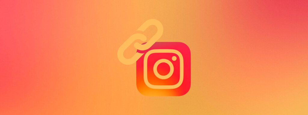 Logo-Instagram-con-símbolo-de-link-superpuesto-varios-enlaces-en-la-biografia-de-instagram
